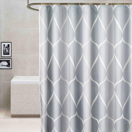 Waterproof Fabric Shower Curtain Simple Bathroom Curtain No Drill Bath Screen