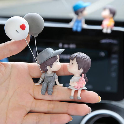 New Fashion Car Dashboard Lovely Couple Girl Boy Good Luck Ornament Auto Decor - Aimall
