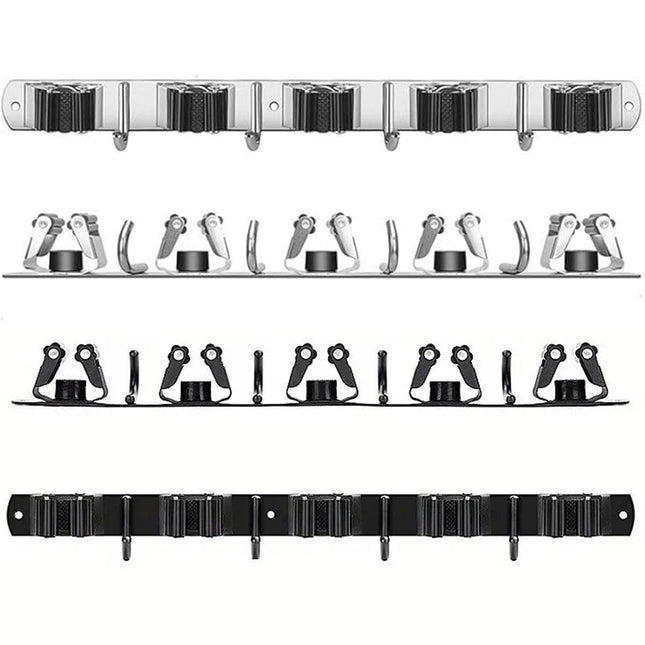 Punch-free Wall Mounted Mop Rack Nail-free Storage Rack Multi-use Mop Holder