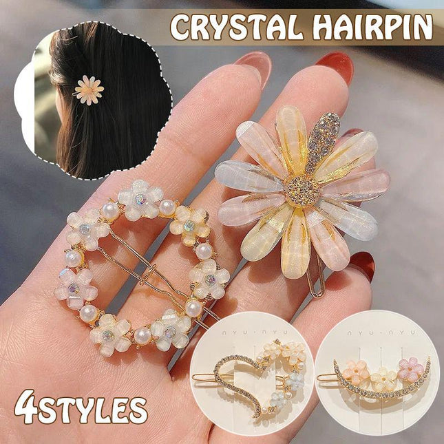 Women Girls Hair Clip Rhinestone Crystal Hairpin Barrette Slide Clips Grip Gift - Aimall