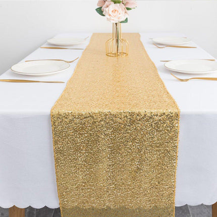 Sequin Table Runner Square Decorative Hotel Tablecloth for Wedding Party Decor