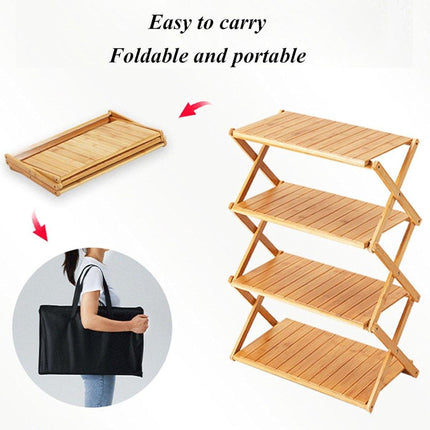 Portable Camping Shelf Multi-functional Picnic Organizer Folding Storage Rack