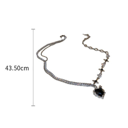 Fashion Creative Steel Heart Pendant Necklace Clavicle Chain Women Jewelry Gift - Aimall