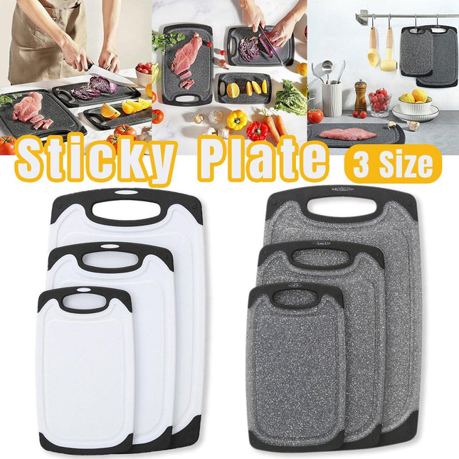 3pcs Wheat Straw Plastic Cutting Board Set Chopping Board Kitchen