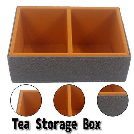 Beveled Double Compartment Tea Caddy Hotel Room Organizer for Sugar Tea Bags