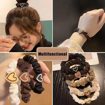 5PCS Hair Bands Girl Ponytail Updo ElasticHair Bands Love Headband Hairless - Aimall