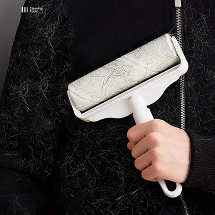Dual Purpose Pet Hair Removal Roller Long Handle Sticky Lint Brush for Bed Floor