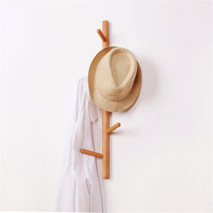 Wooden Wall Mounted Coat Rack Shelf Entryway Organizer with Hooks for Clothes