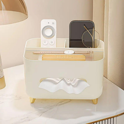 Tissue Box Dispenser Storage Box Napkin Case Remote Control Box Multi-Function