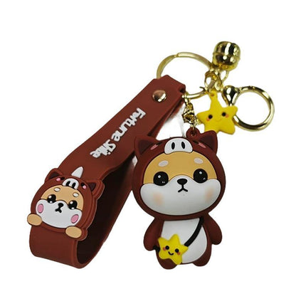 Cartoon Chinese Zodiac Furtune Shiba Inu Design Keychain Backpack Car Pendant - Aimall