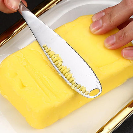 Stainless Steel Butter Knife Cold Hard Butter Serrated Edge Spreader Cheese Jam - Aimall