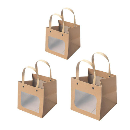 Square Paper Bags Standard Kraft Material Sturdy Multipurpose Available 3 Sizes