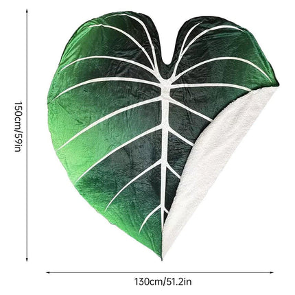 Tropical Leaf Throw Blanket Soft Nap Air Conditioning Cover Single Bed