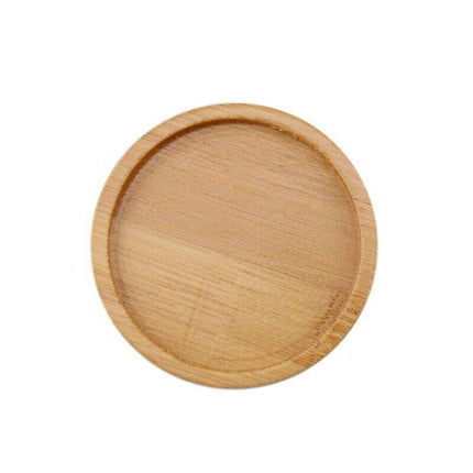4x Round Bamboo Wooden Coaster Tea Coffee Drink Holders Pallet Beverage Mat Pad - Aimall