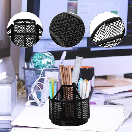 Rotating Pen Holder Organizer Multifunctional Desk Storage Bucket for Office
