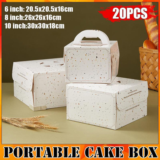 20x Portable Cake Box Cake Container Clear for Birthday Cupcakes Cookies - Aimall