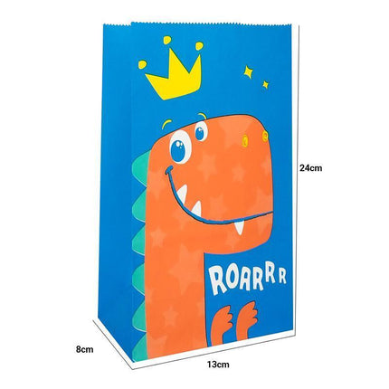 100PCS Kraft Paper Party Bag Seal Birthday Favor Kids Dinosaur Candy paper bag Aimall