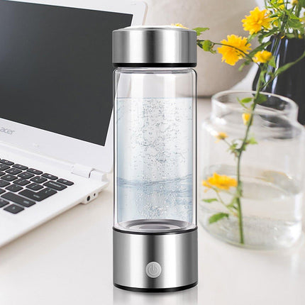 420ml Hydrogen Water Generator Bottle USB Rechargeable Borosilicate Glass
