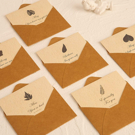 6pcs Retro Greeting Cards with Envelopes Simple Vintage Design for All Occasions