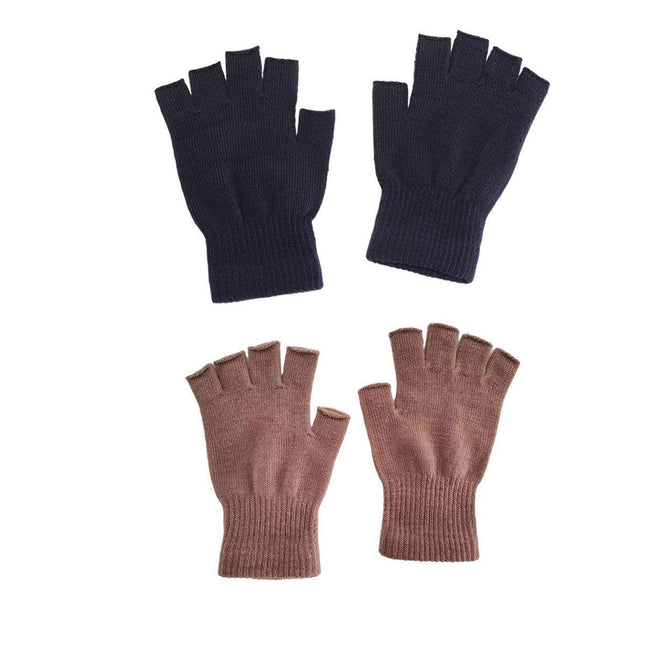 Winter Warm Fingerless Knit Gloves For Mobile Phone Touchscreen Use Elastic