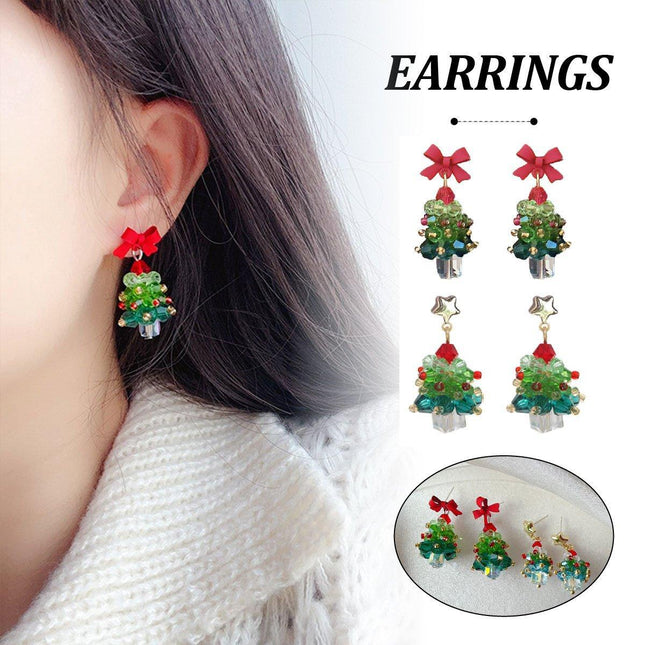 Cute Christmas Tree Stud Earrings for Girls Holiday Jewelry Festive Fashion Gift