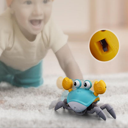 Electric Music Crawling Crab Baby Toy LED Light Up Kids Toddler Interactive Toys - Aimall