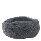 Dark Grey Cozy Plush Cat Dog Bed Soothing Donut Cushion Nest Washable Pet Sleeping Kennel - Aimall