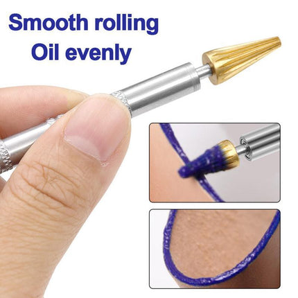 Dual Head Leather Edge Oil Dye Paint Pen Applicator Paint Roller DIY Leather - Aimall