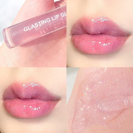 Jelly Glitter Lipstick Clear Lip Oil Moisturizing Lip Tinted Waterproof Lasting - Aimall
