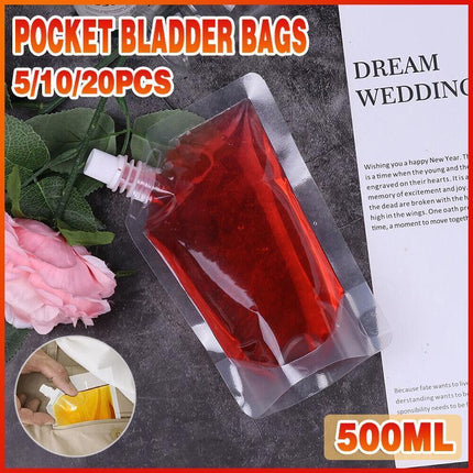 5/10/20 X 500ml Flask Pocket Bladder Bags Concealable Alcohol Drinks Flask Pouch - Aimall