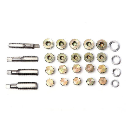 114pc Oil Pan Thread Repair Kit Sump Gearbox Drain Plug Tool Set M13 - M22 - Aimall