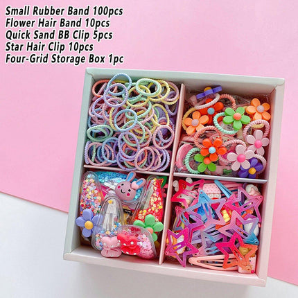 126pcs Hair Accessories Set with Clips Rubber Bands Headbands Girls Gift