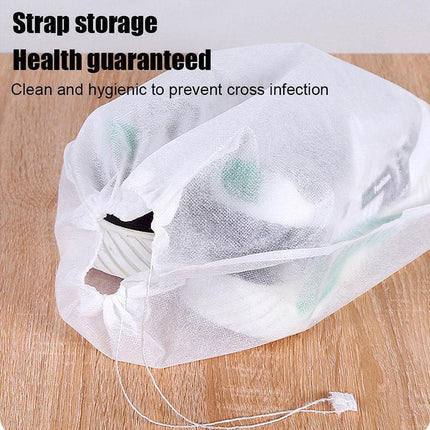 200X Protect Drawstring Clear Storage Bag Shoe Dust Covers Non-Woven Shoe Bags - Aimall