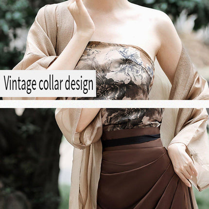 Chinese Style Hanbok Vintage Bustier Skirt Three Piece Suit Spring Summer