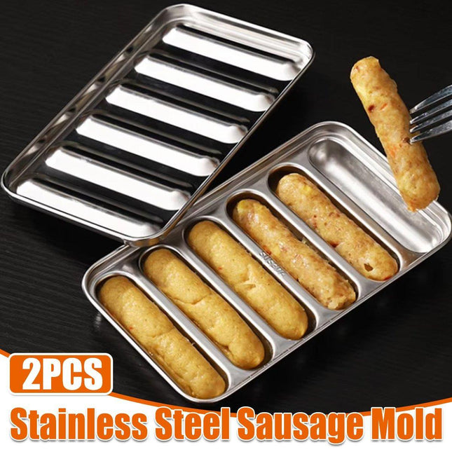 2PCS Stainless Steel Sausage Molds DIY Meat Ham Maker for Baby Food Tool