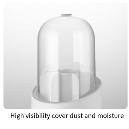 2PCS Large Capacity 360 Degree Rotating Makeup Brush Storage Box Dustproof with Lid