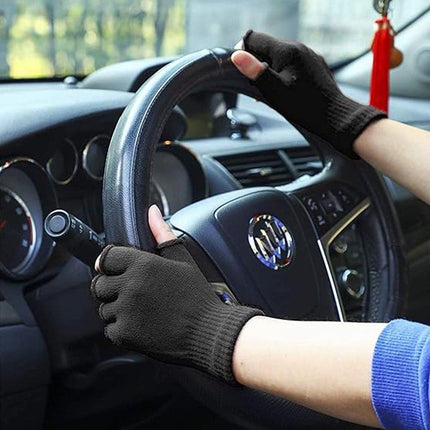 Winter Warm Fingerless Knit Gloves For Mobile Phone Touchscreen Use Elastic