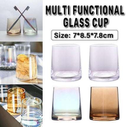 2PCS Hotel Household Glass Toothwash Cups Set Simple Gargle Toothwash Cup
