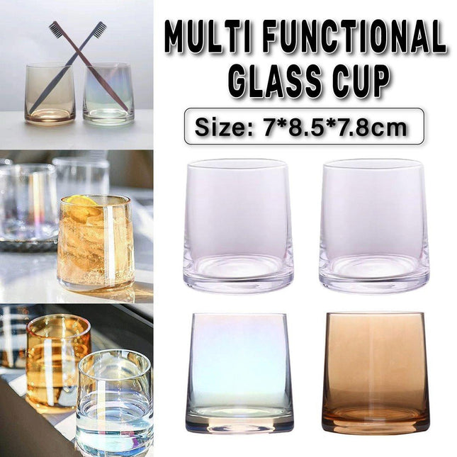 2PCS Hotel Household Glass Toothwash Cups Set Simple Gargle Toothwash Cup