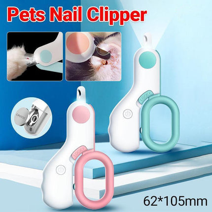 Pet Cat Dog Nail Toe Claw Clippers Scissors Trimmer Grooming Tool with LED Light - Aimall