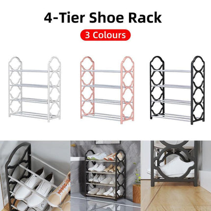 Four Layer Shoe Rack Storage Organizer Multi Tier Shoe Shelf for Entryway Closet
