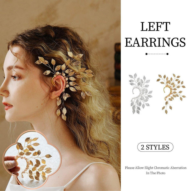 Retro Niche Design Ear Bone Clip Elf Leaf Ear Hanging Ornaments Jewellery