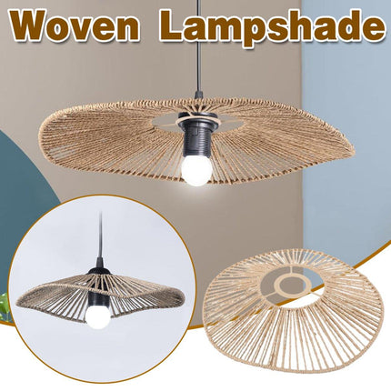 Woven Paper Rope Lamp Shade Rustic Ceiling Light Shade for Living Room Decor