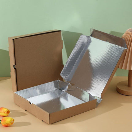 50pcs Aluminum Foil Pizza Packaging Paper Boxes Durable Food Storage Containers