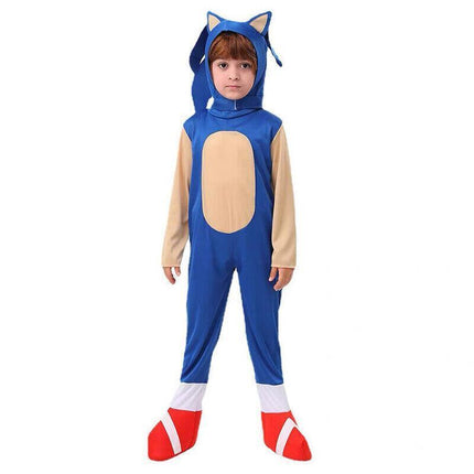 Kids Sonic The Hedgehog Jumpsuit Cosplay Costume Fancy Dress Christmas Wear Hat AU - Aimall