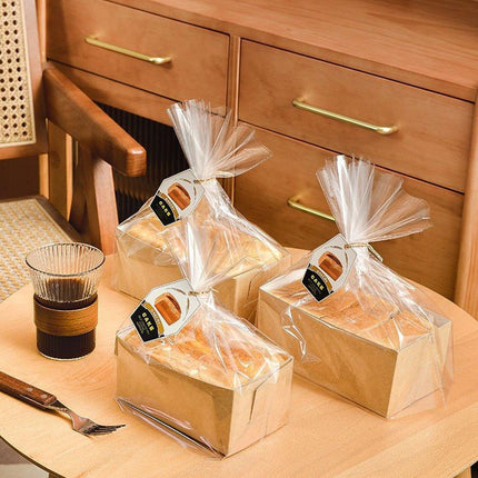 100pcs Cake Bread Packaging Box Toast Paper Carton Bakery Boxes for Party