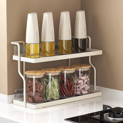 2 Tier Shelf Kitchen Storage Rack Organizer for Home and Countertop Organization