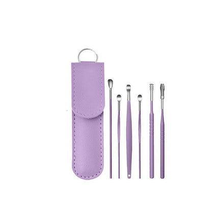 6Pcs Earpick Ear Wax Curette Ear Cleaner Remover Spoon Ear Cleaning Tool Kit - Aimall