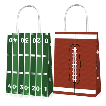 Rugby Themed Kraft Paper Tote Bags Durable 150g Kraft Paper for Sports Fans