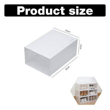 12PCS Shoe Box Storage Case Clear Boxes Foldable Stackable Transparent Organizer - Aimall